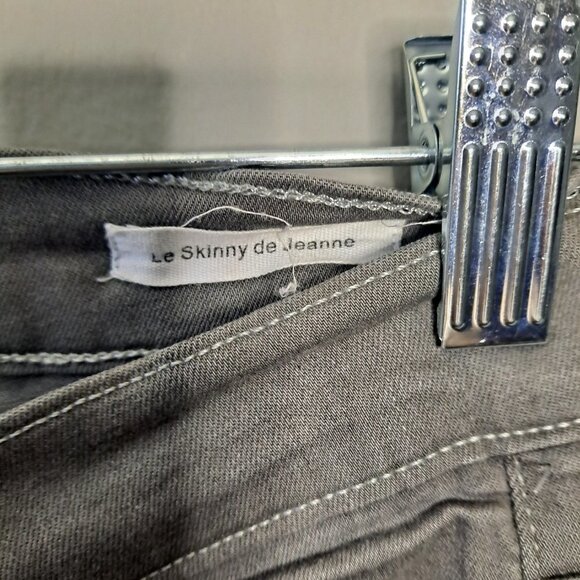 FRAME Le Skinny de Jeanne Satine Distressed Jeans 26 Grey - Picture 7 of 11